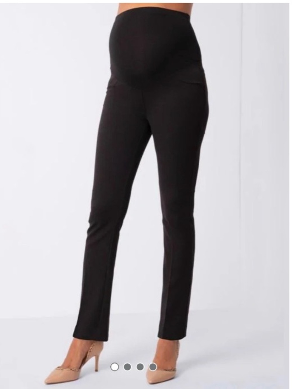 Seraphine Maternity High Rise Straight Trouser Pant Minimalist Pregnant Black 4P